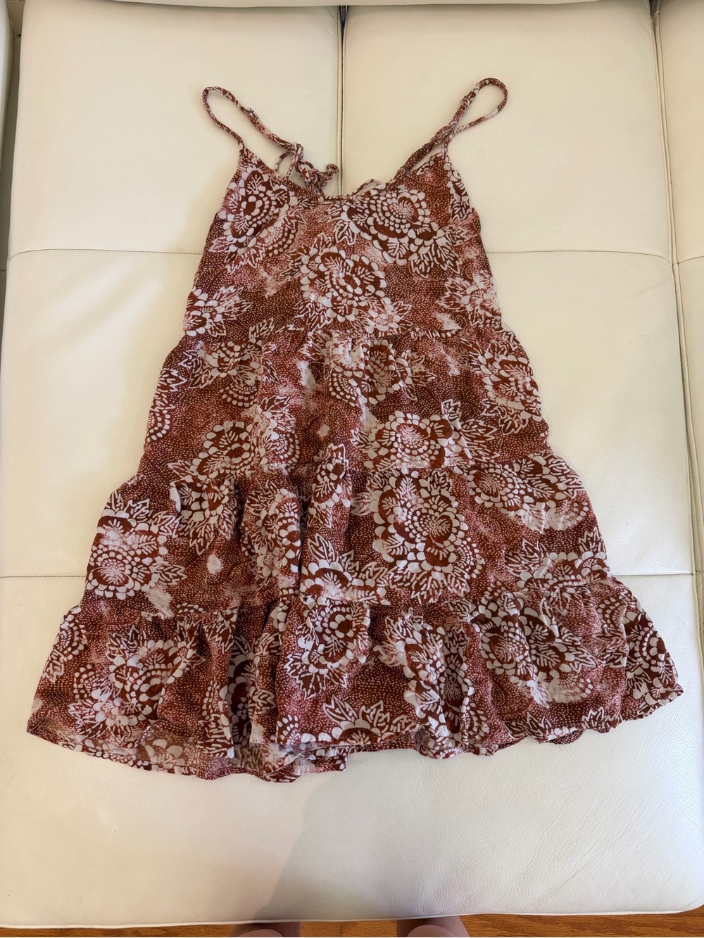 Rip Curl Rust Floral Tiered Camisole Dress